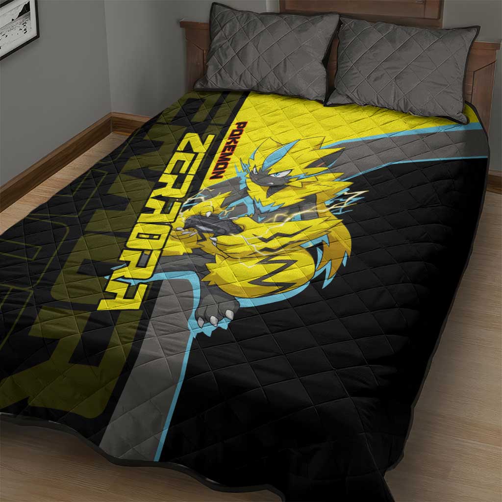 Zeraora Poké Quilt Bed Set Electric Neon Anime Style
