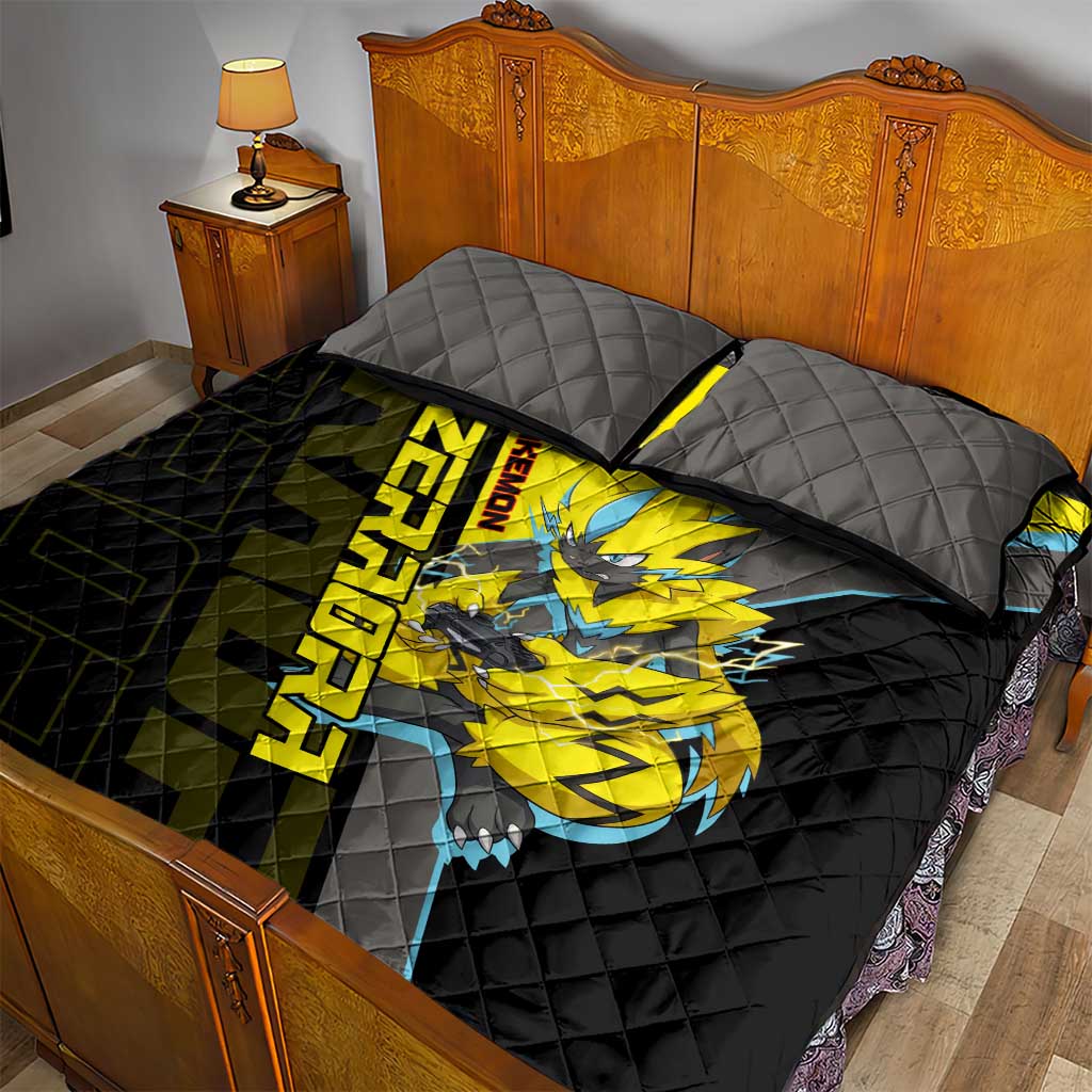 Zeraora Poké Quilt Bed Set Electric Neon Anime Style