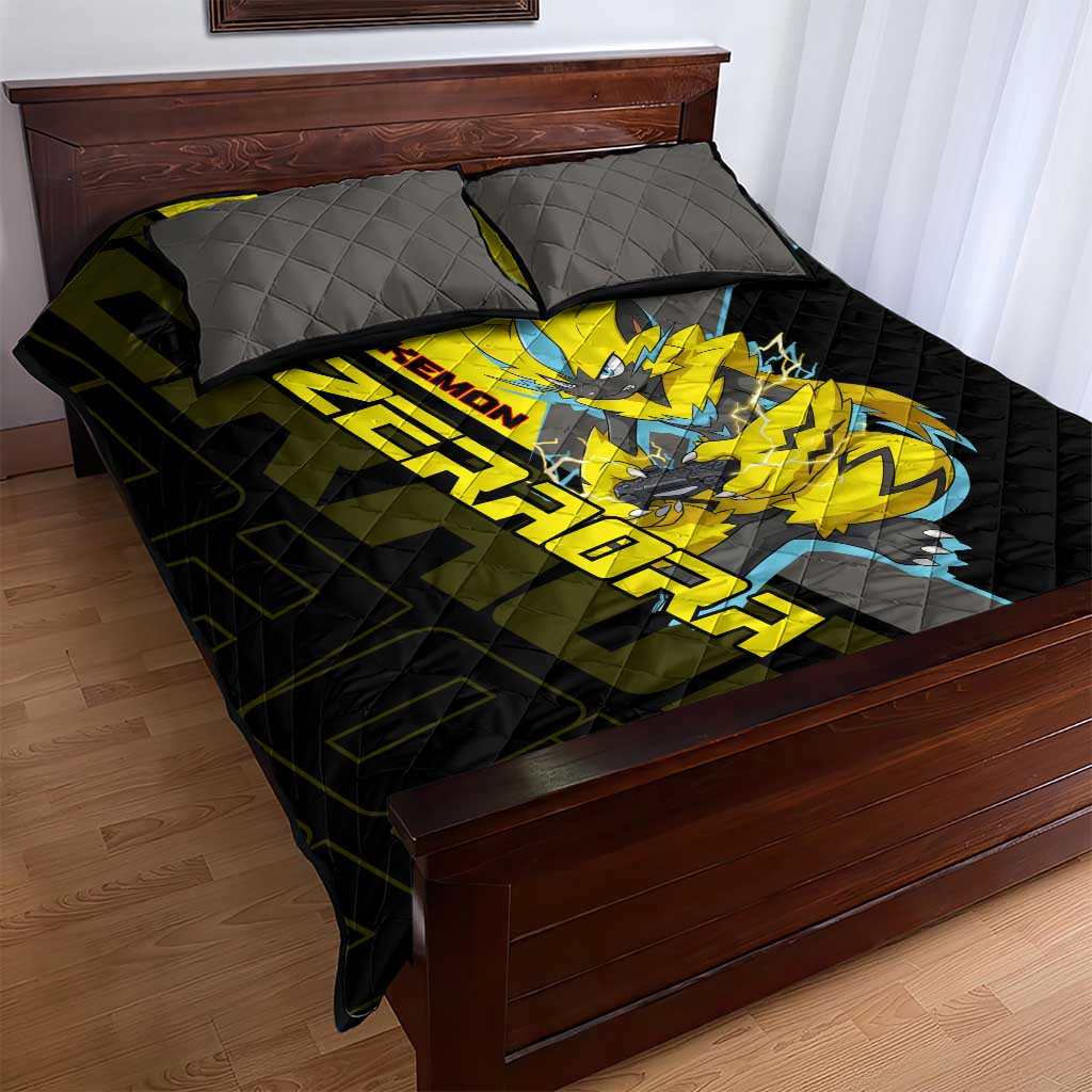 Zeraora Poké Quilt Bed Set Electric Neon Anime Style