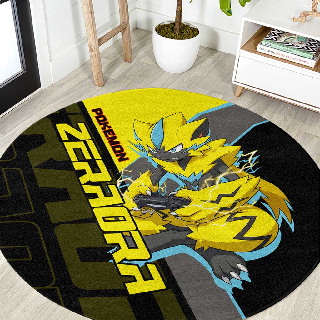 Zeraora Poké Round Carpet Electric Neon Anime Style