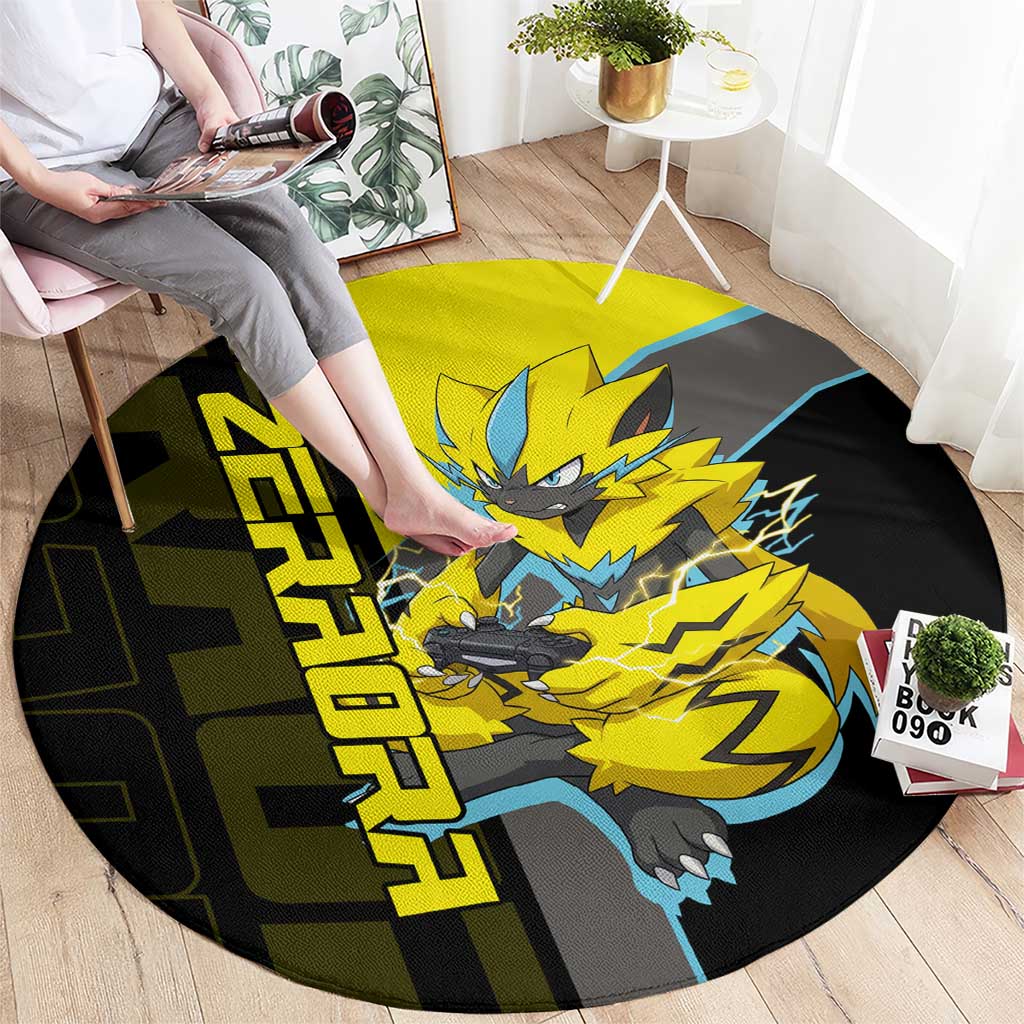 Zeraora Poké Round Carpet Electric Neon Anime Style