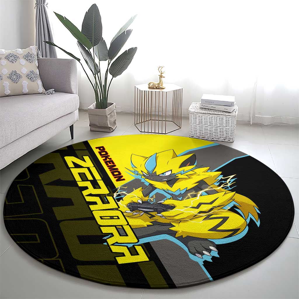 Zeraora Poké Round Carpet Electric Neon Anime Style