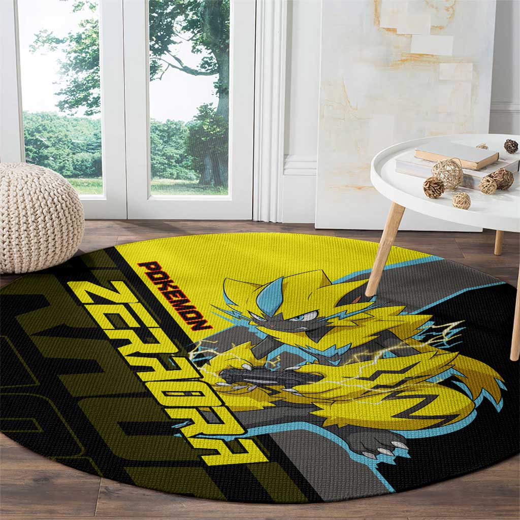 Zeraora Poké Round Carpet Electric Neon Anime Style