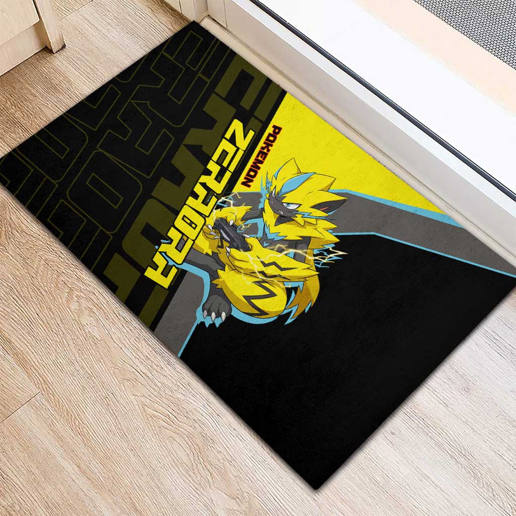 Zeraora Poké Rubber Doormat Electric Neon Anime Style