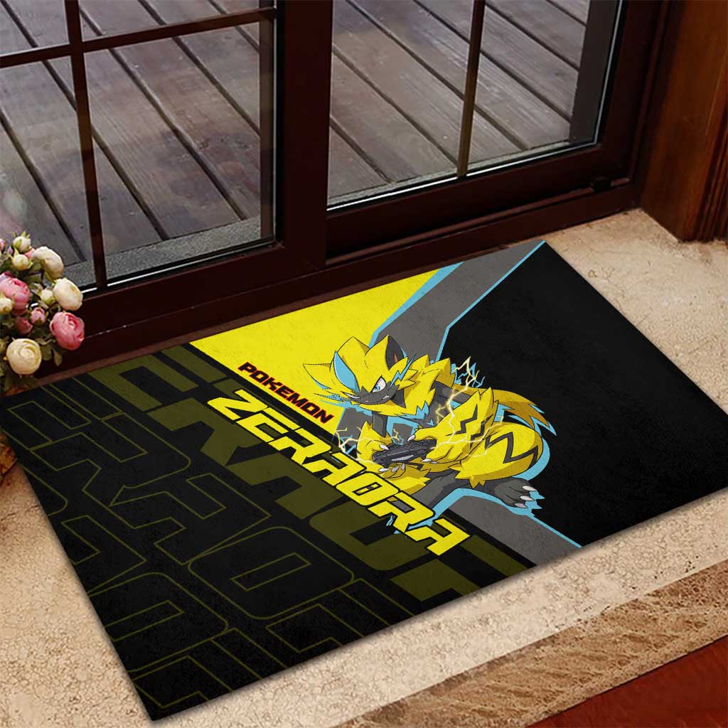 Zeraora Poké Rubber Doormat Electric Neon Anime Style