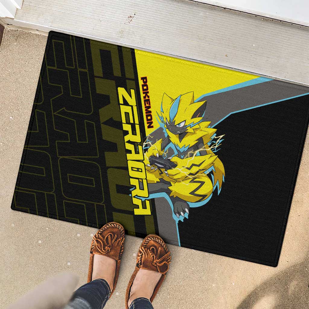 Zeraora Poké Rubber Doormat Electric Neon Anime Style