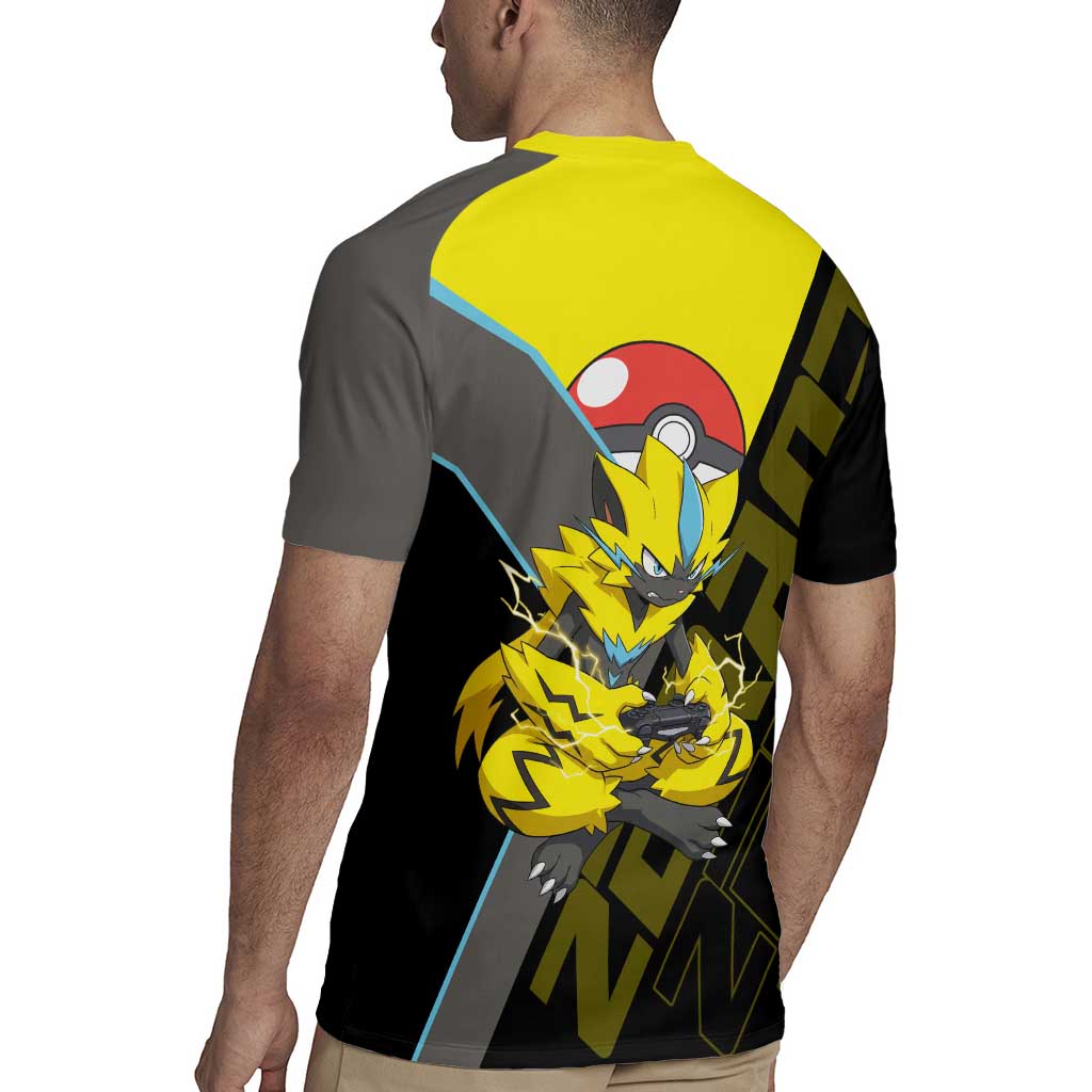 Zeraora Poké Rugby Jersey Electric Neon Anime Style