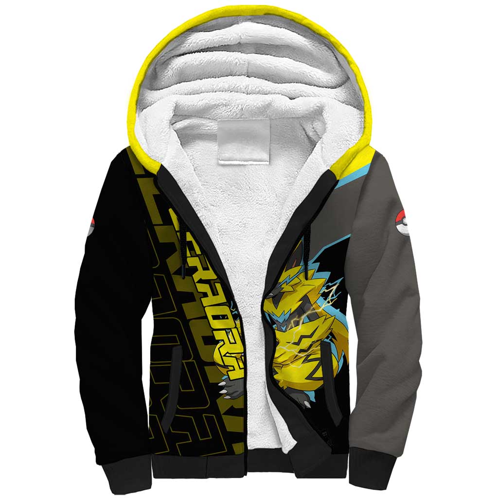 Zeraora Poké Sherpa Hoodie Electric Neon Anime Style