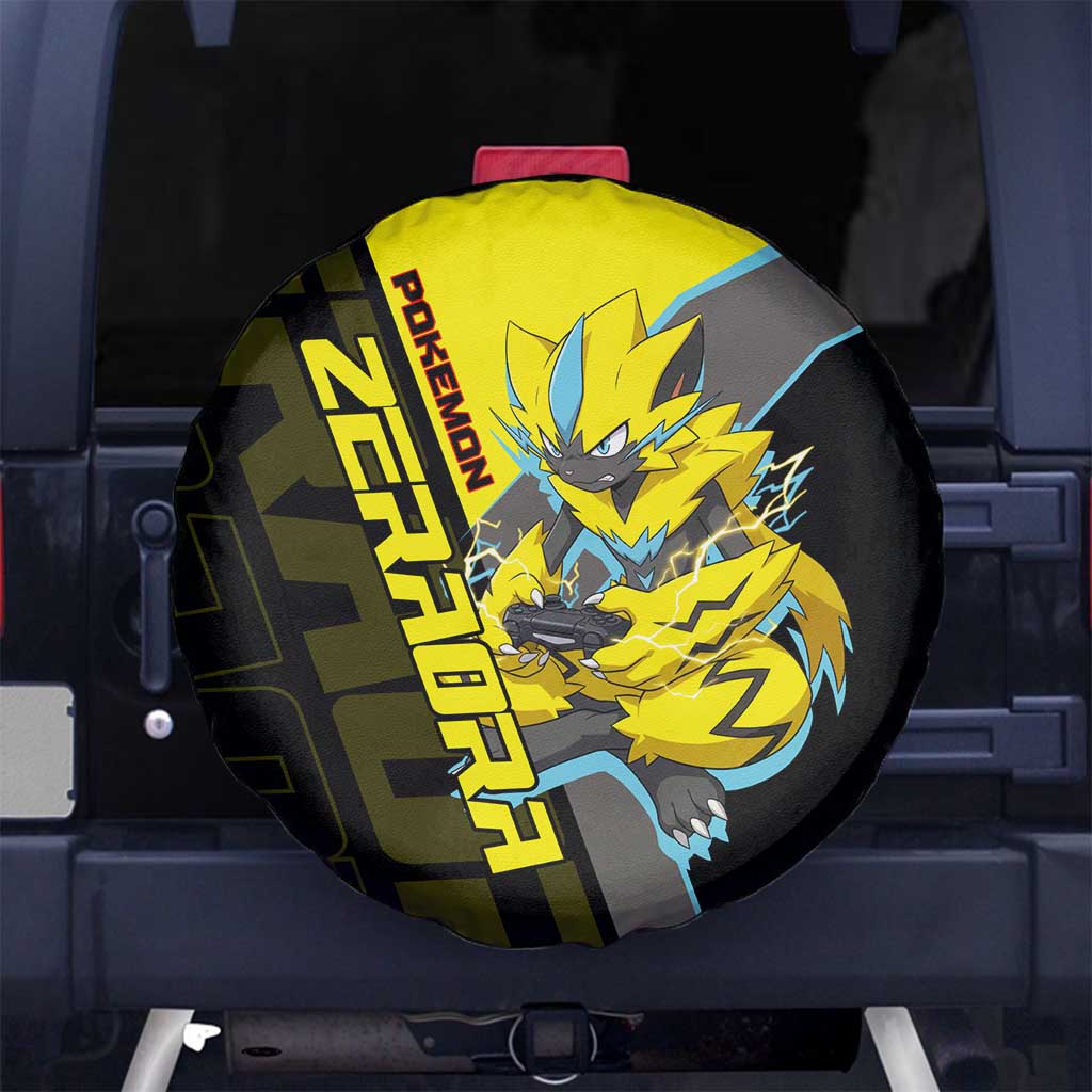 Zeraora Poké Spare Tire Cover Electric Neon Anime Style