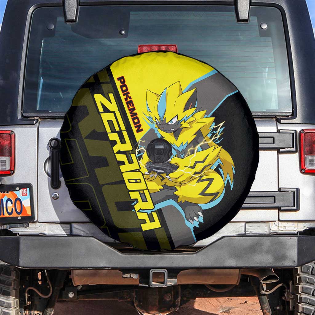 Zeraora Poké Spare Tire Cover Electric Neon Anime Style