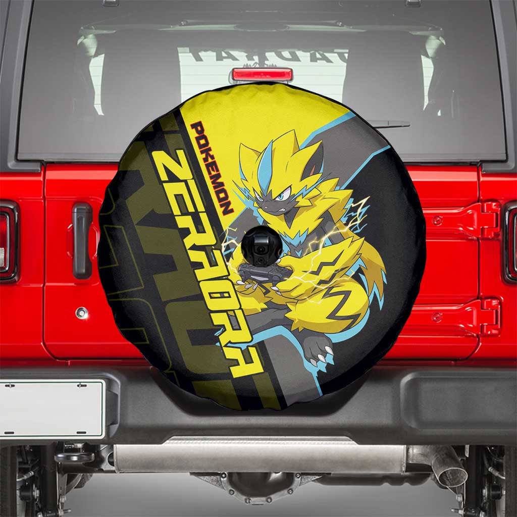 Zeraora Poké Spare Tire Cover Electric Neon Anime Style