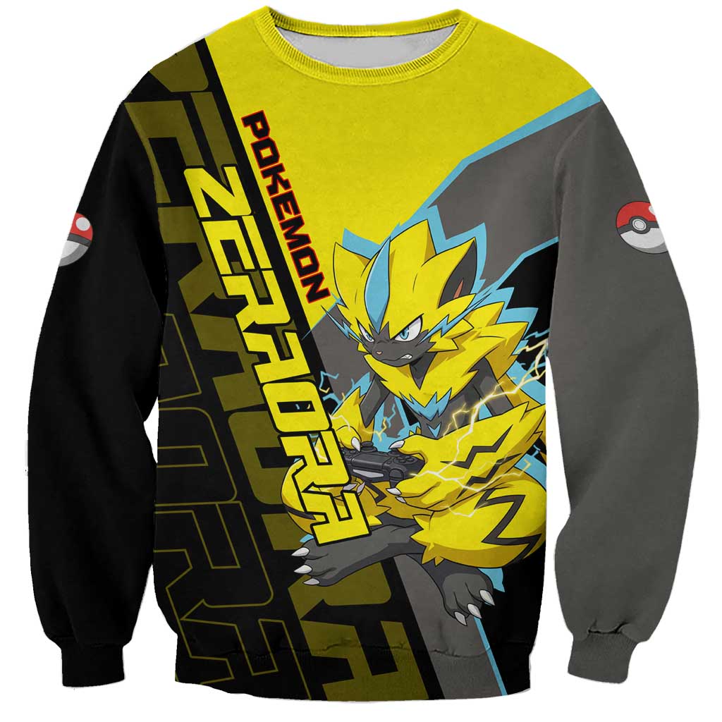 Zeraora Poké Sweatshirt Electric Neon Anime Style