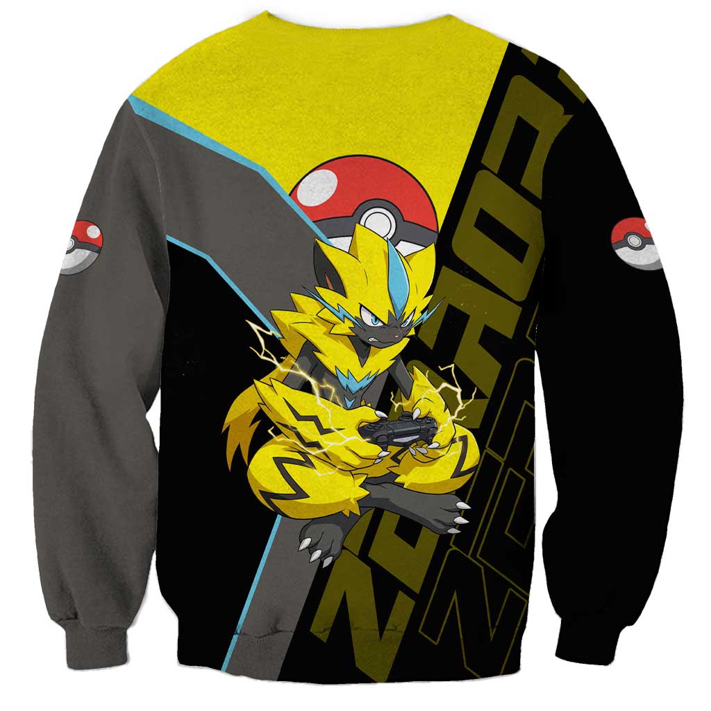Zeraora Poké Sweatshirt Electric Neon Anime Style