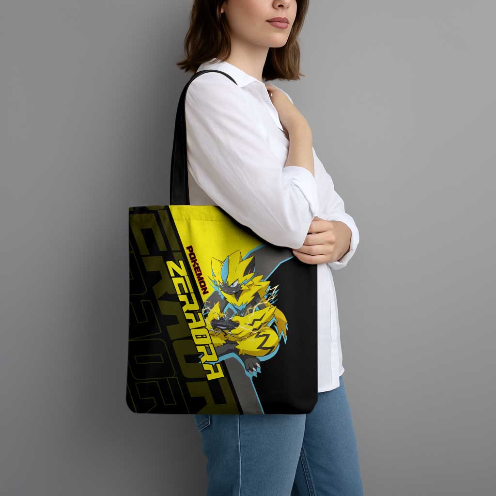 Zeraora Poké Tote Bag Electric Neon Anime Style
