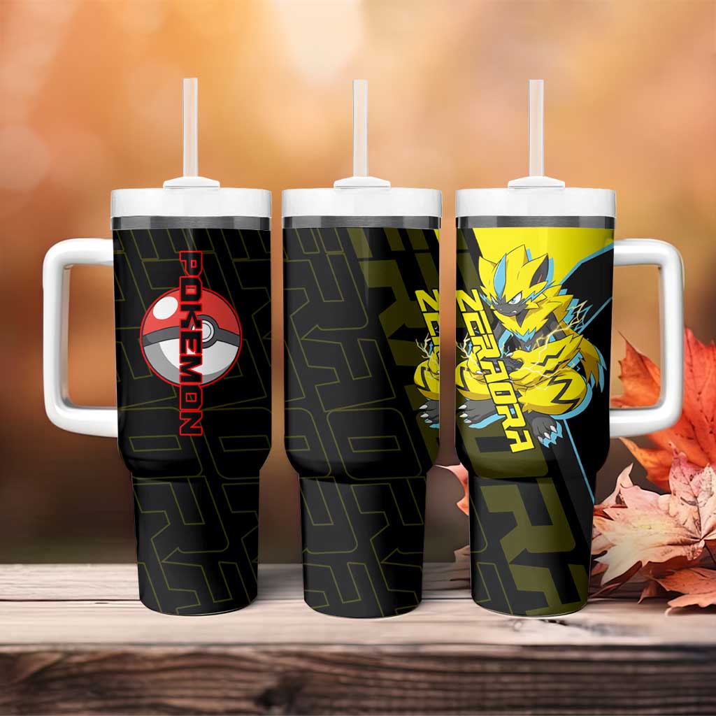 Zeraora Poké Tumbler With Handle Electric Neon Anime Style