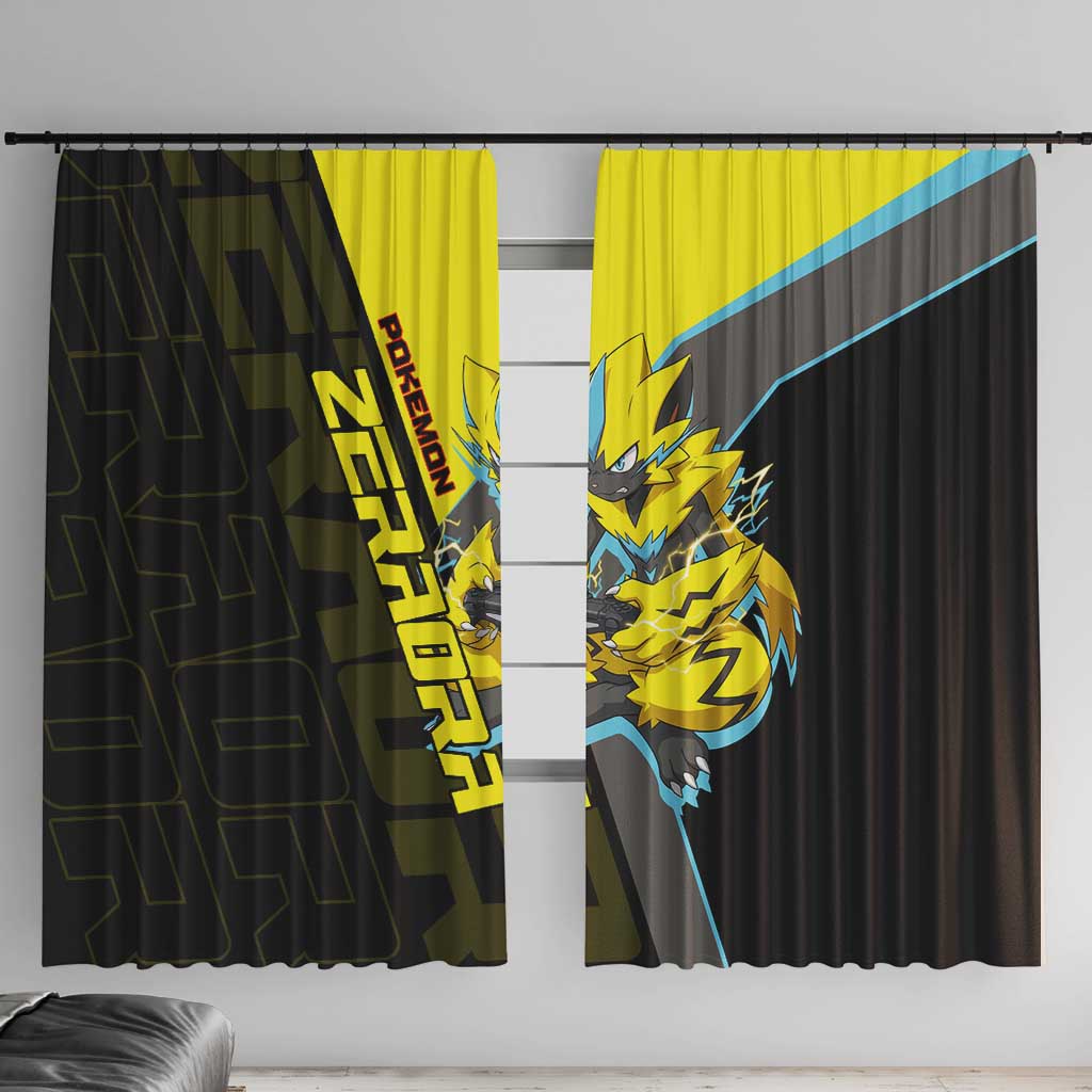 Zeraora Poké Window Curtain Electric Neon Anime Style