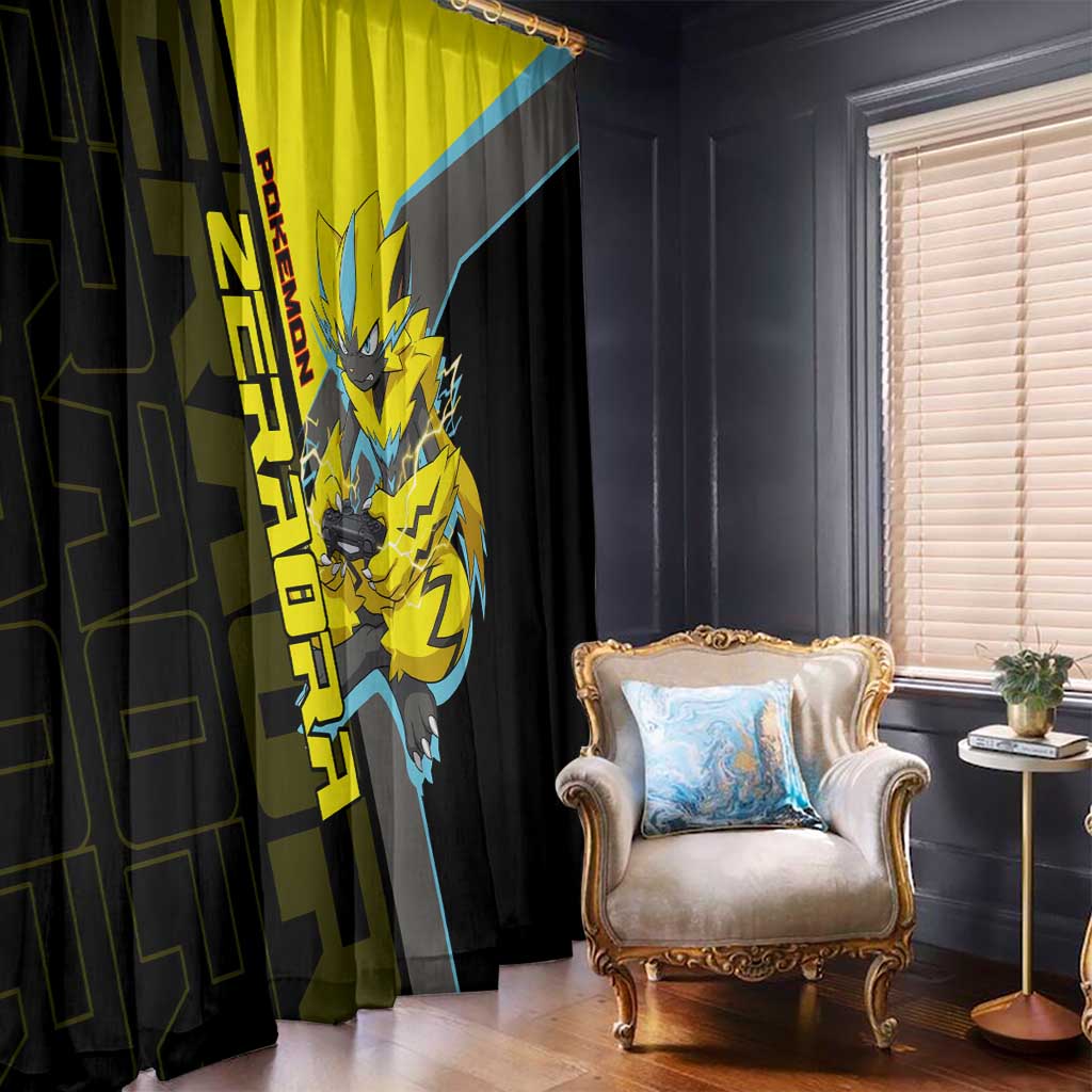 Zeraora Poké Window Curtain Electric Neon Anime Style