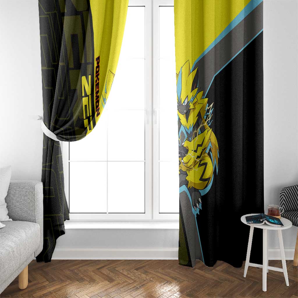 Zeraora Poké Window Curtain Electric Neon Anime Style