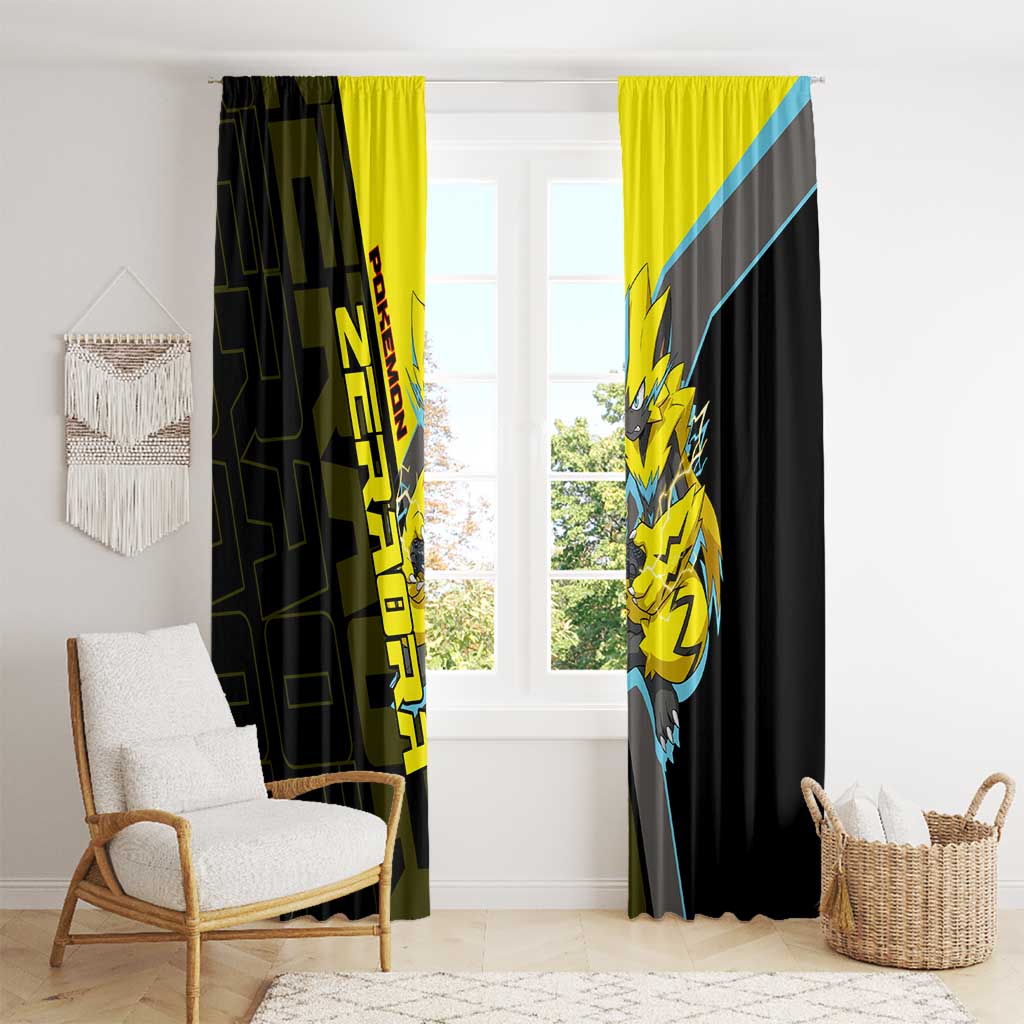Zeraora Poké Window Curtain Electric Neon Anime Style