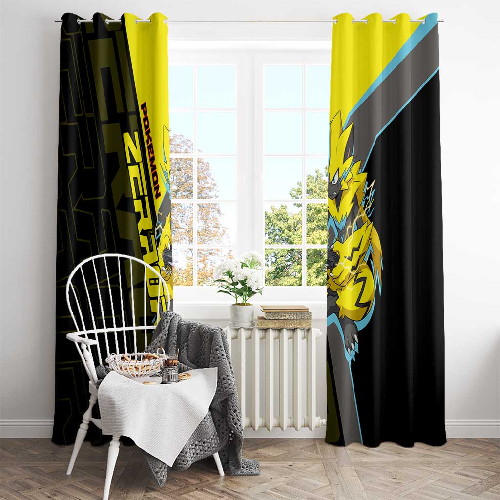 Zeraora Poké Window Curtain Electric Neon Anime Style