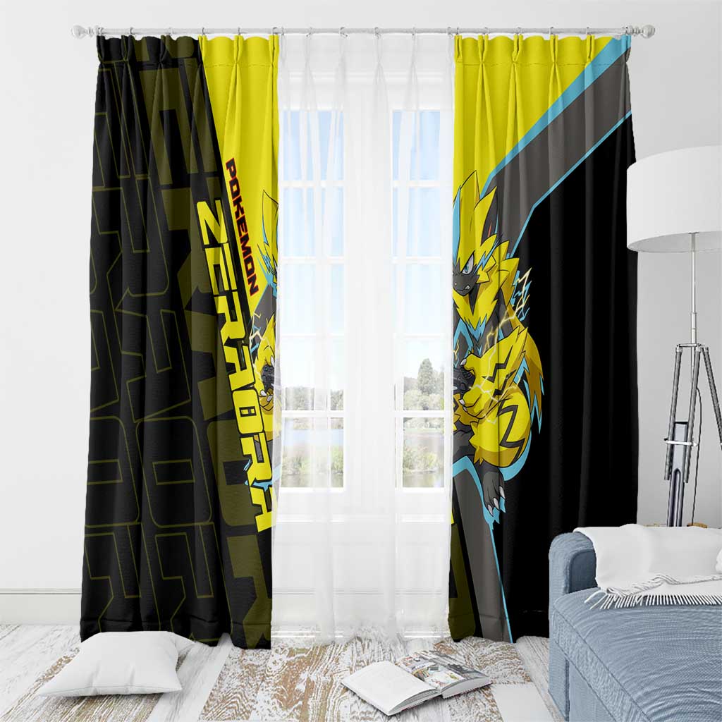 Zeraora Poké Window Curtain Electric Neon Anime Style