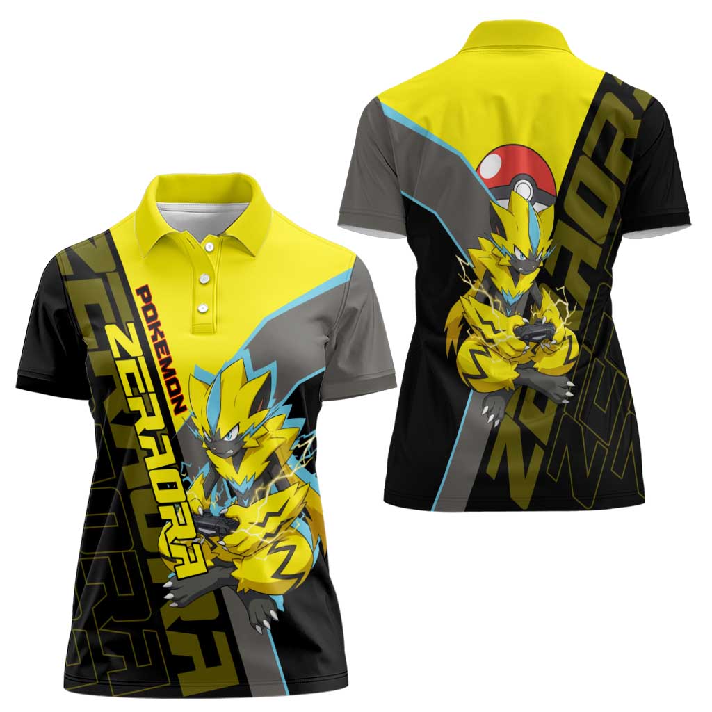 Zeraora Poké Women Polo Shirt Electric Neon Anime Style