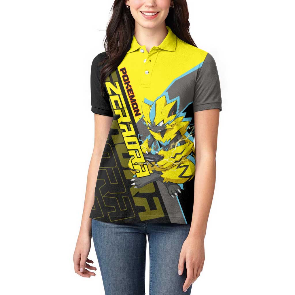 Zeraora Poké Women Polo Shirt Electric Neon Anime Style