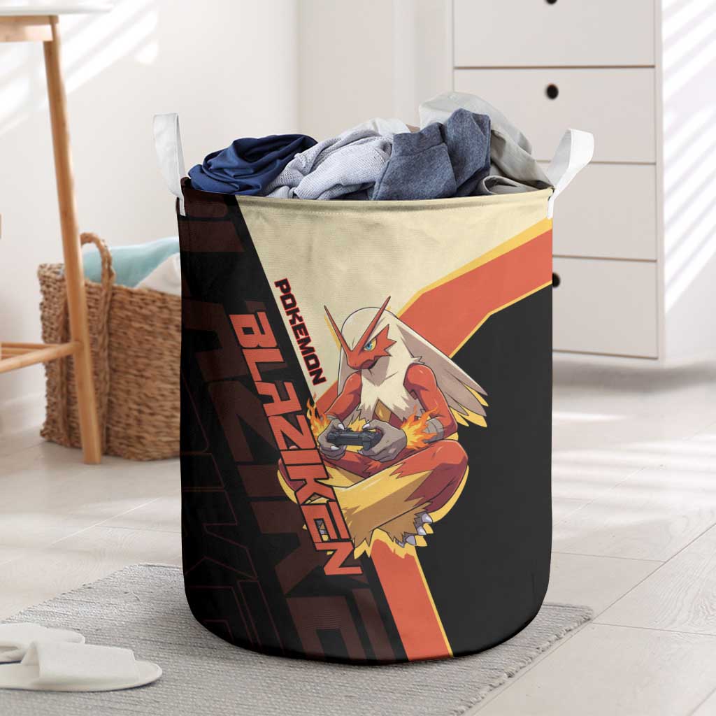 Blaziken Poké Laundry Basket Retro Anime Vector Style