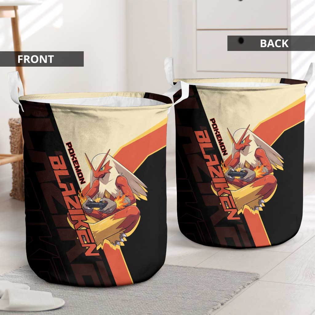 Blaziken Poké Laundry Basket Retro Anime Vector Style
