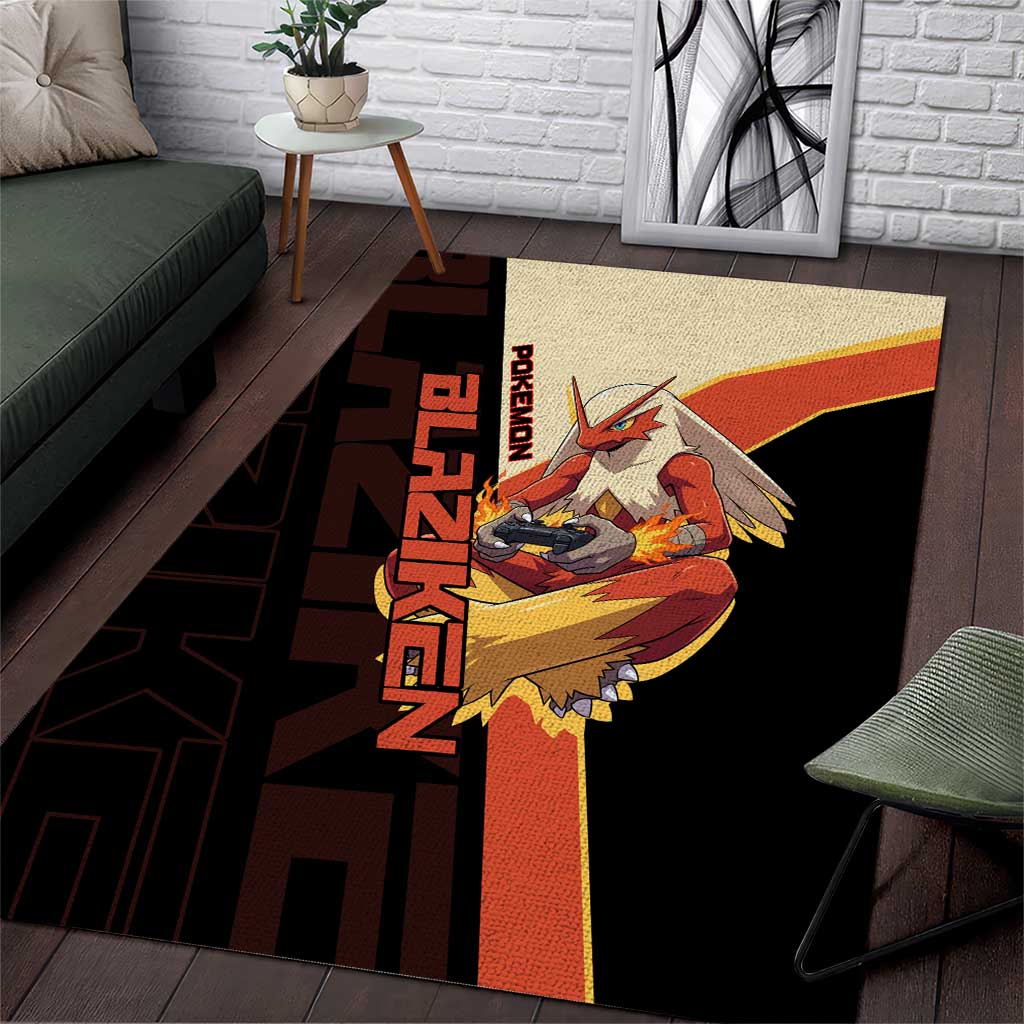 Blaziken Poké Area Rug Retro Anime Vector Style