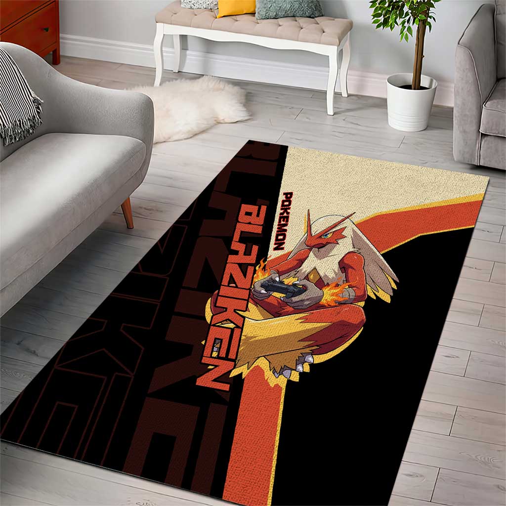 Blaziken Poké Area Rug Retro Anime Vector Style