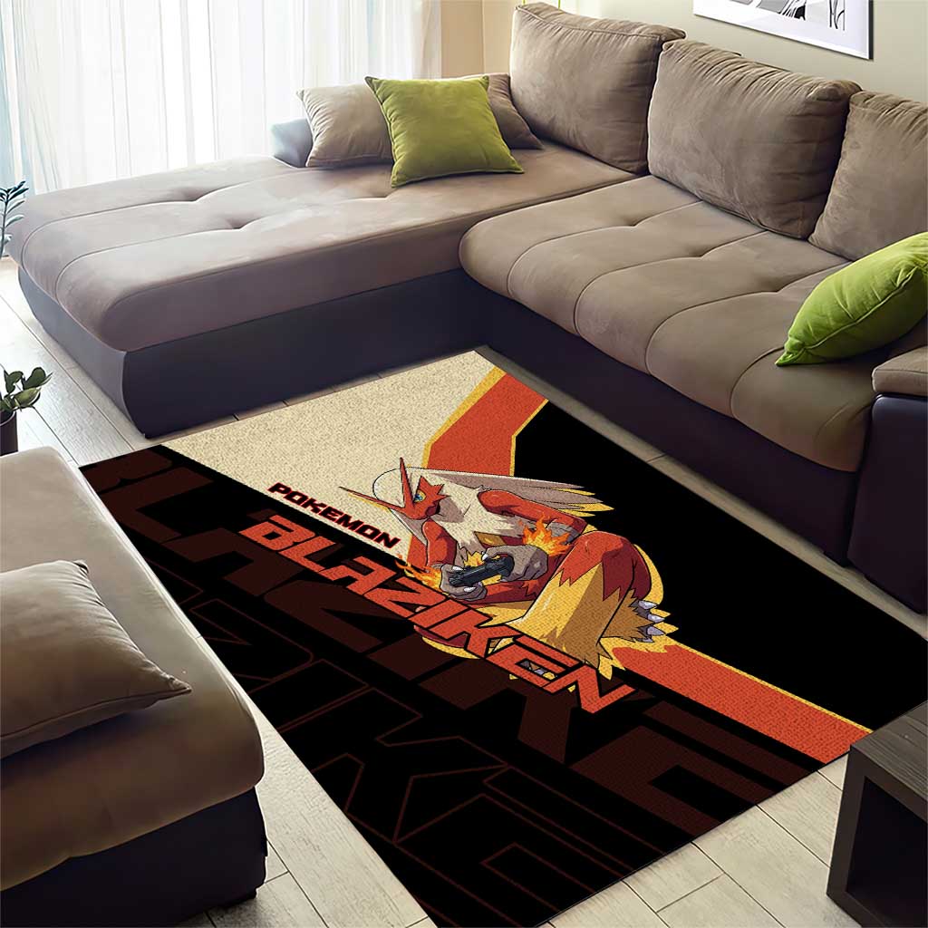 Blaziken Poké Area Rug Retro Anime Vector Style
