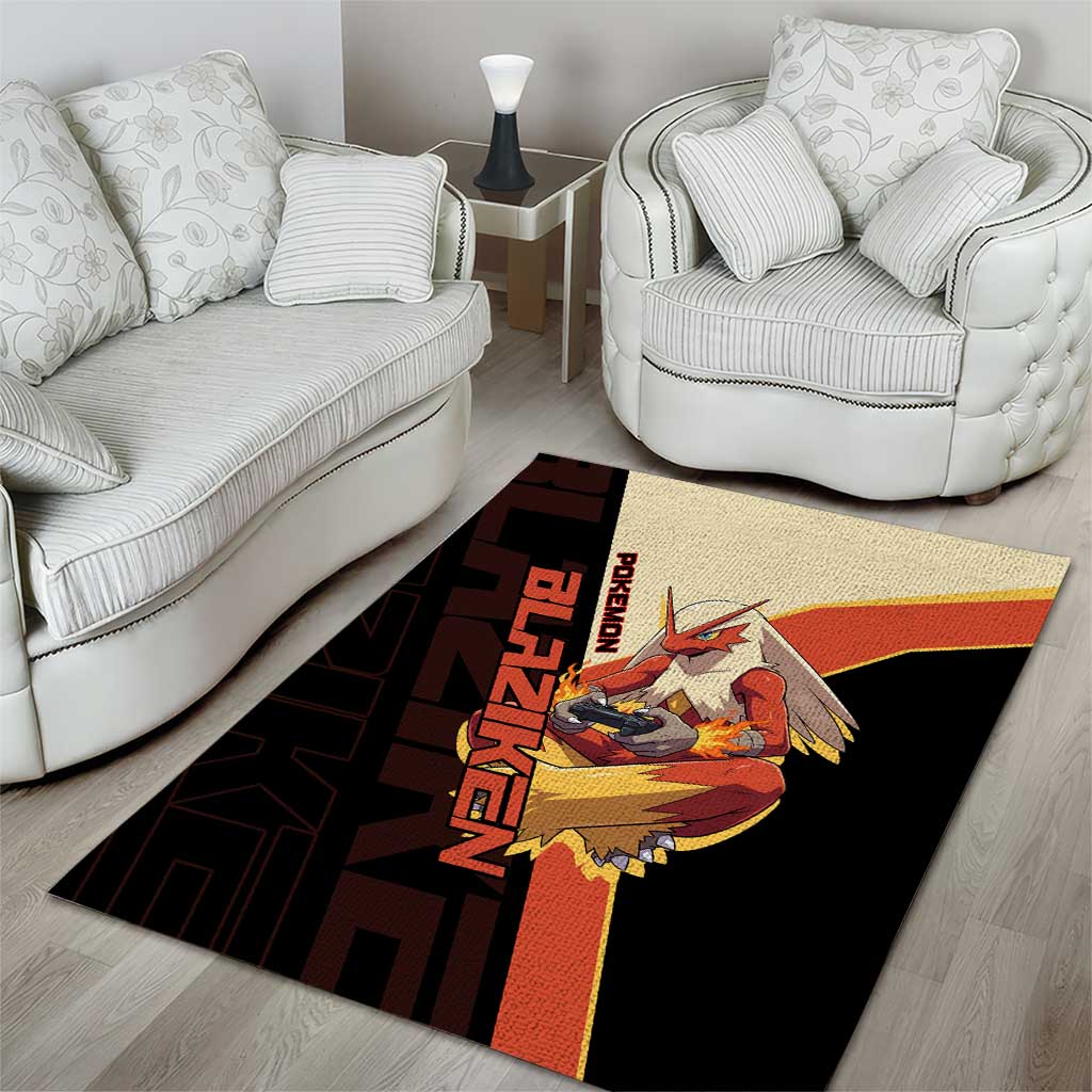 Blaziken Poké Area Rug Retro Anime Vector Style