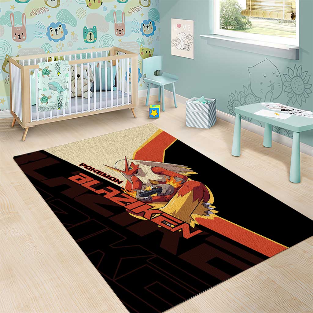 Blaziken Poké Area Rug Retro Anime Vector Style