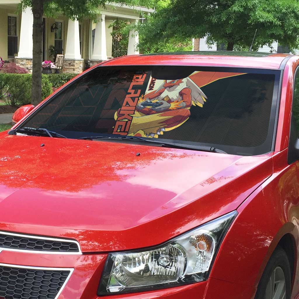 Blaziken Poké Auto Sun Shade Retro Anime Vector Style