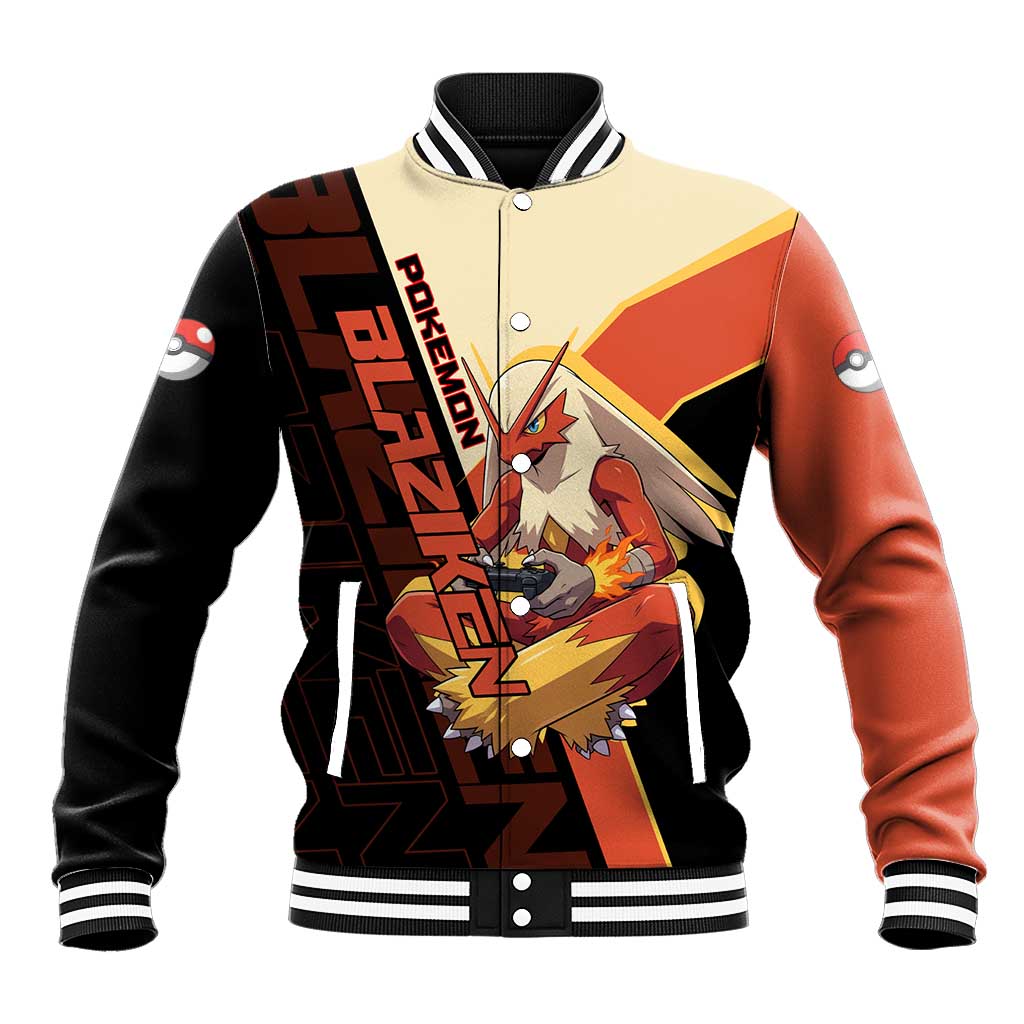 Blaziken Poké Baseball Jacket Retro Anime Vector Style