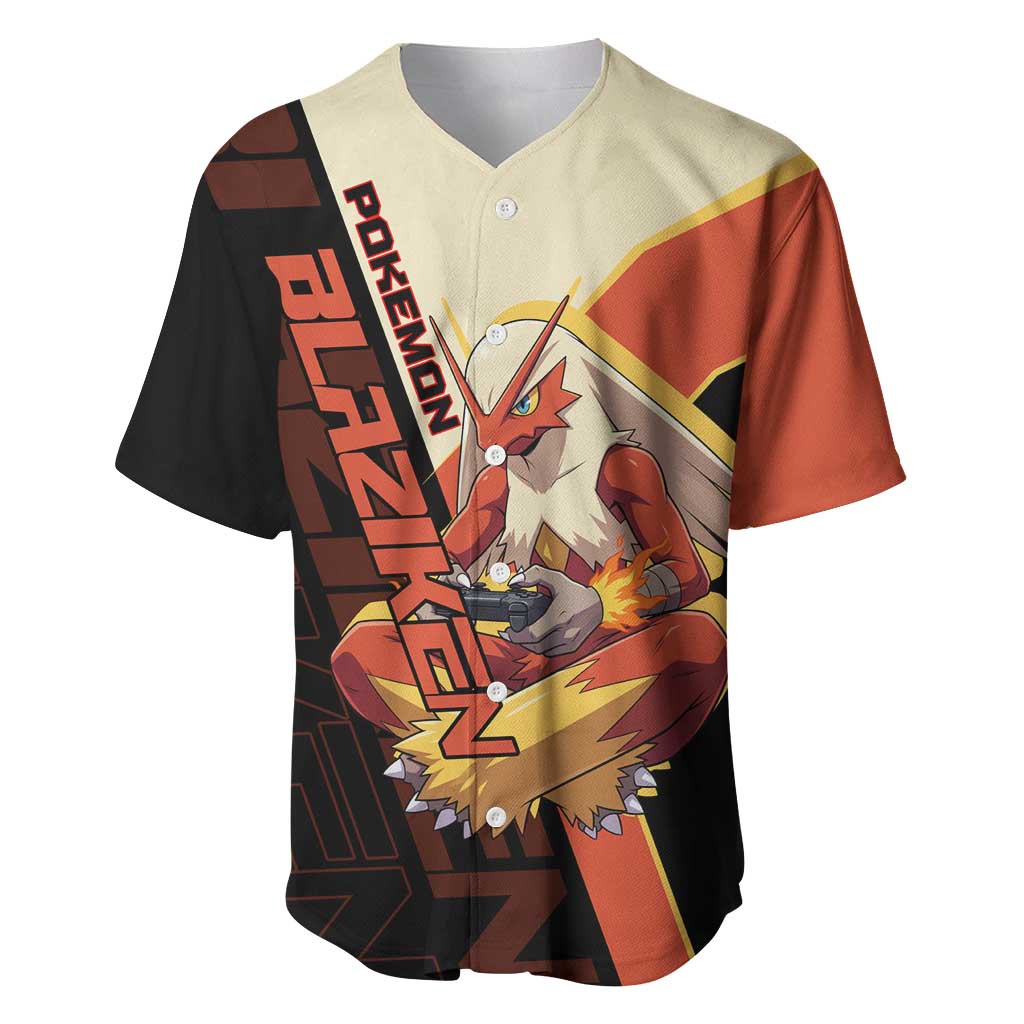 Blaziken Poké Baseball Jersey Retro Anime Vector Style