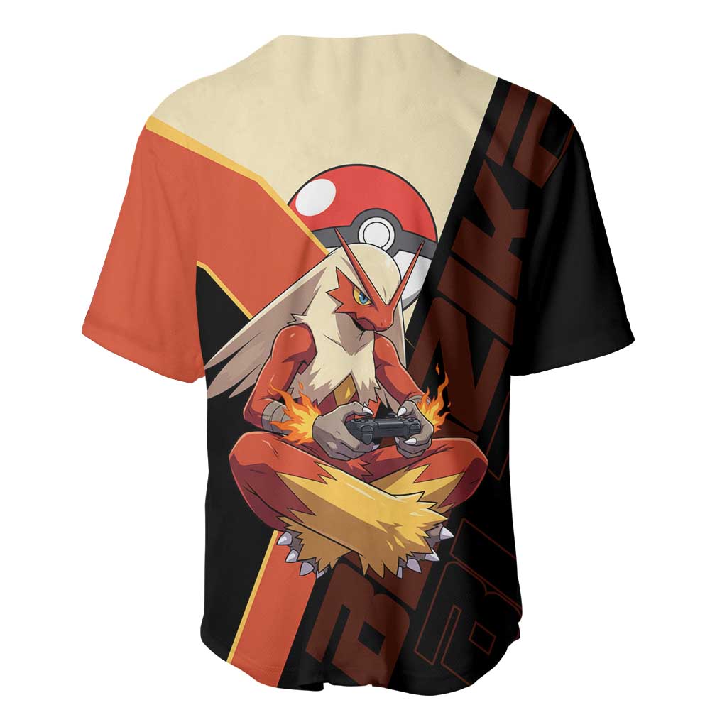 Blaziken Poké Baseball Jersey Retro Anime Vector Style