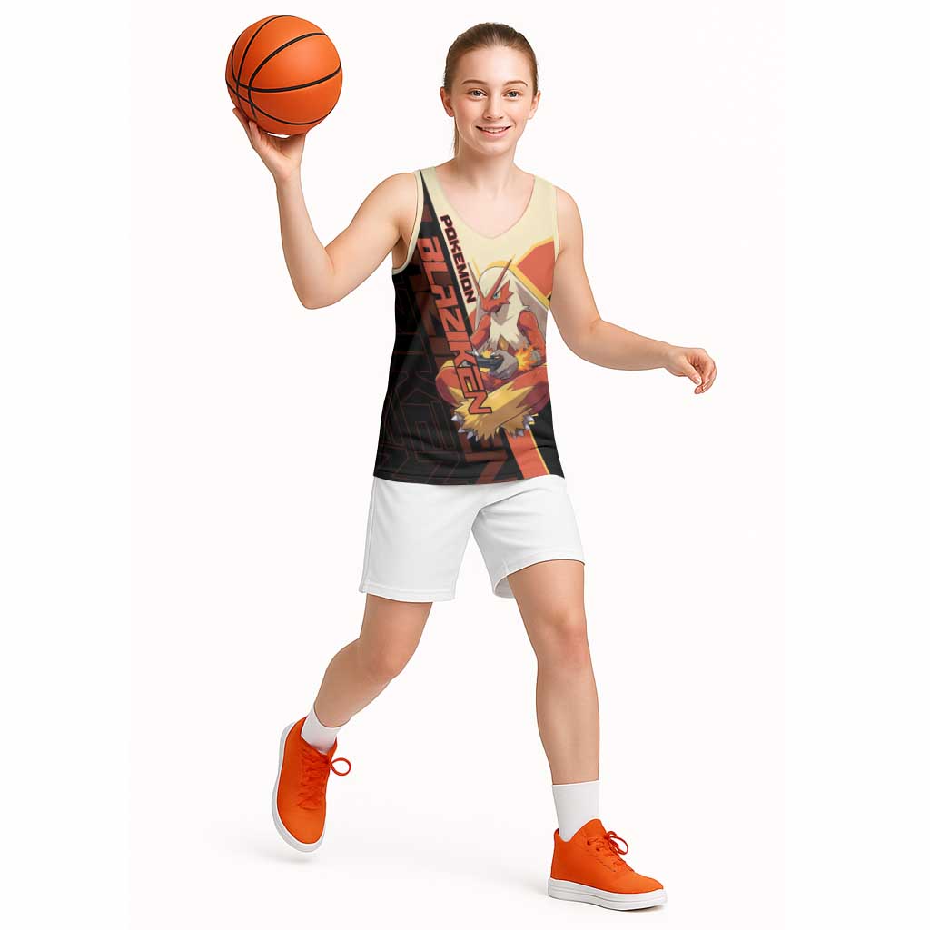Blaziken Poké Basketball Jersey Retro Anime Vector Style