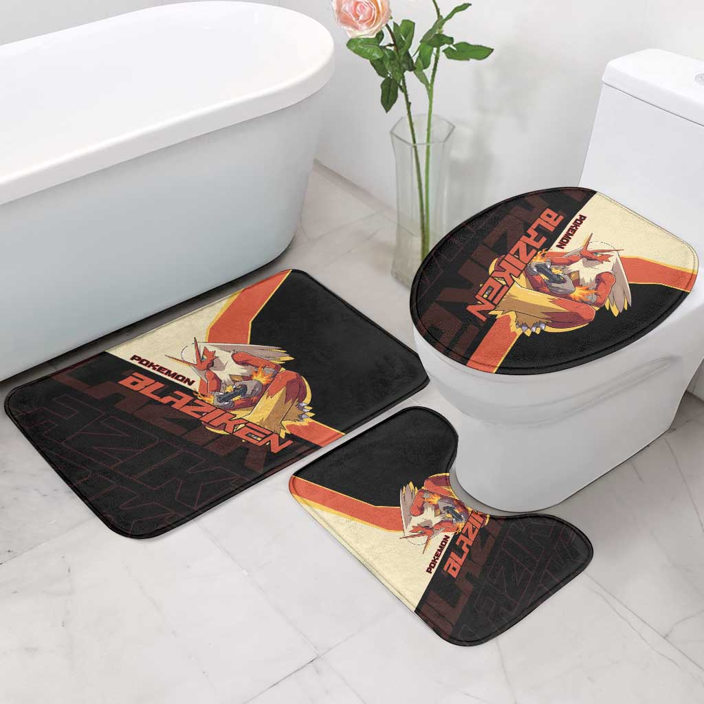Blaziken Poké Bathroom Set Retro Anime Vector Style