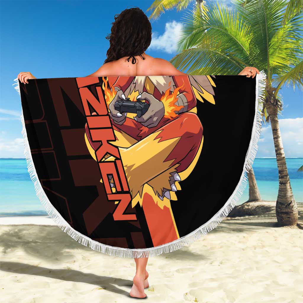 Blaziken Poké Beach Blanket Retro Anime Vector Style
