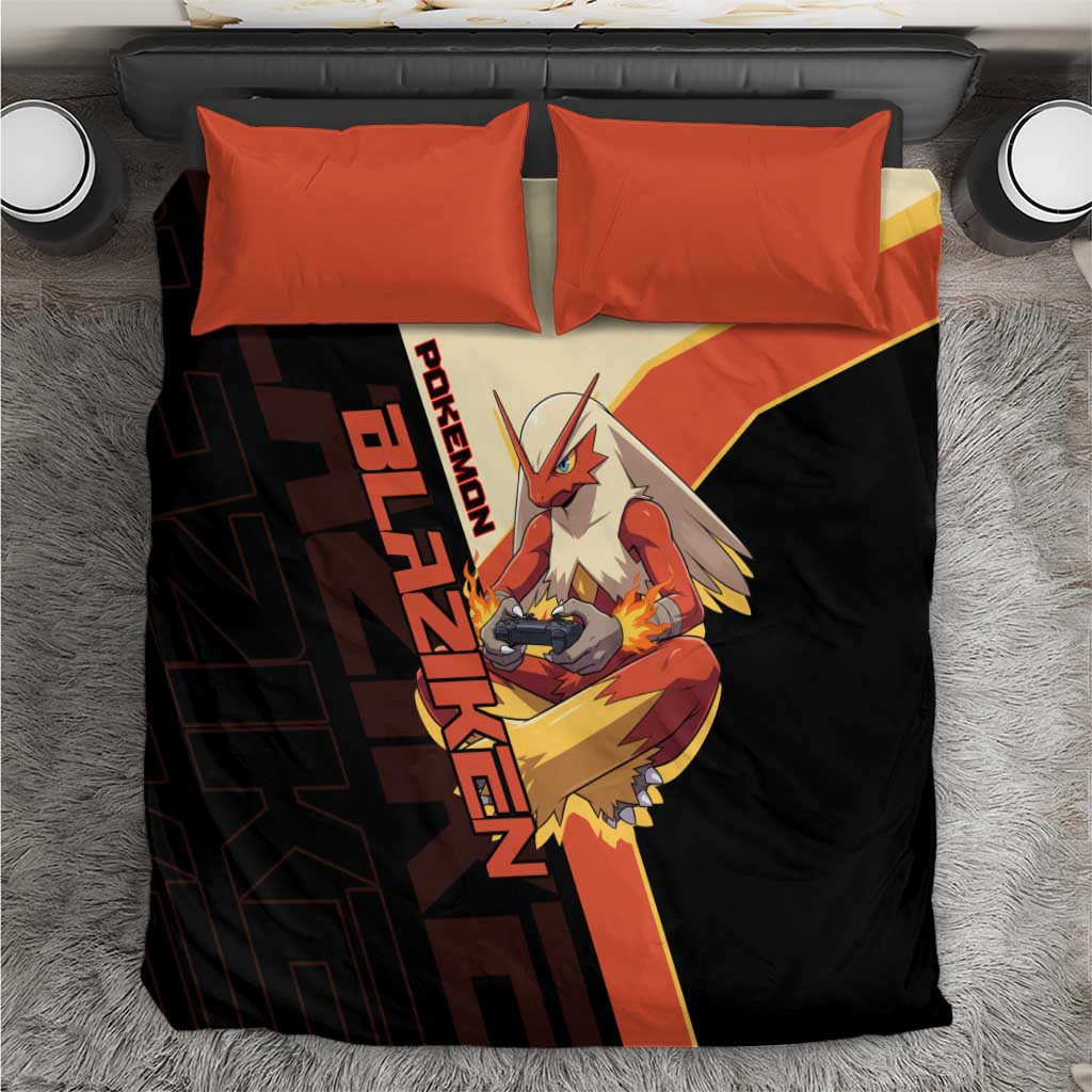 Blaziken Poké Bedding Set Retro Anime Vector Style