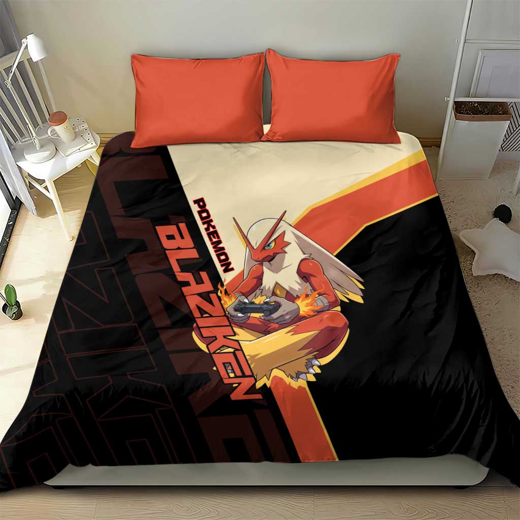 Blaziken Poké Bedding Set Retro Anime Vector Style