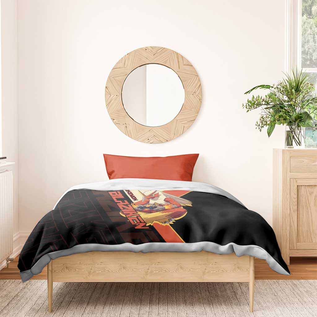 Blaziken Poké Bedding Set Retro Anime Vector Style