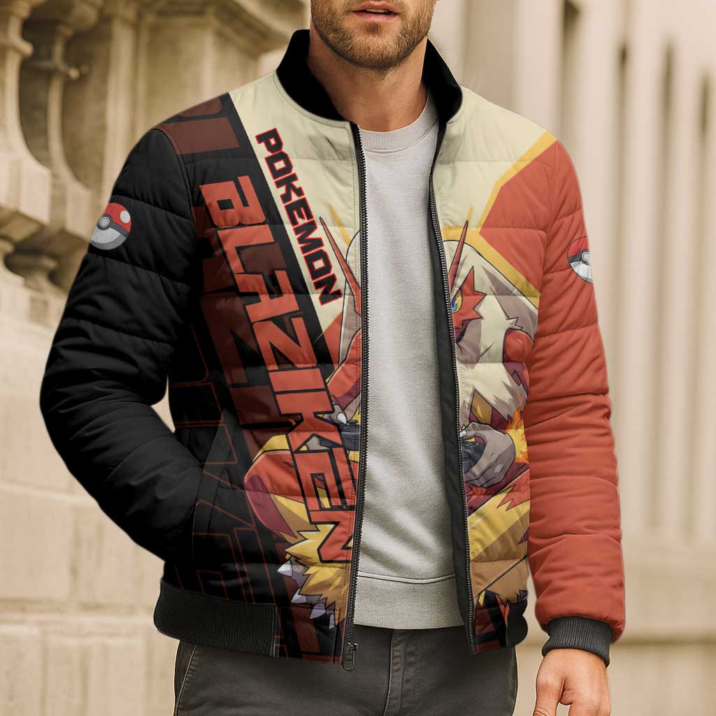 Blaziken Poké Bomber Puffer Jacket Retro Anime Vector Style