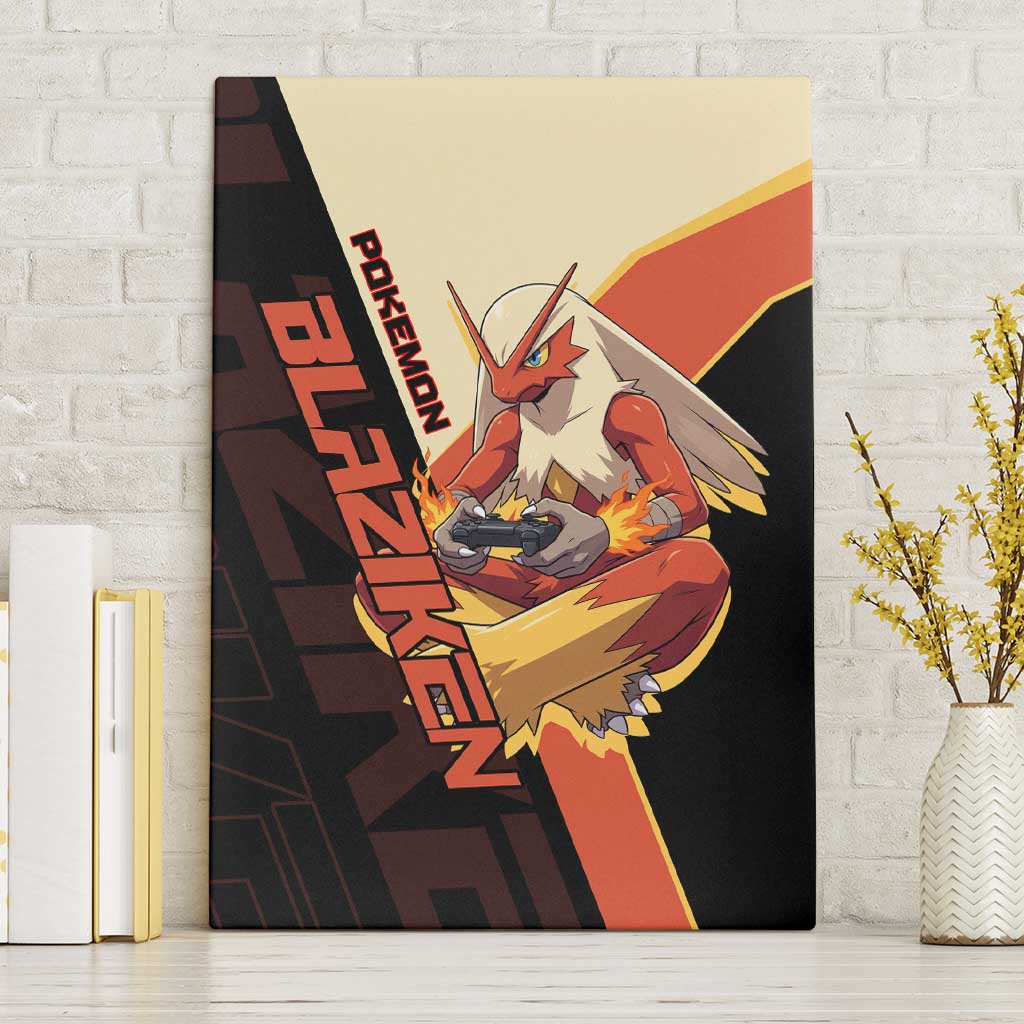 Blaziken Poké Canvas Wall Art Retro Anime Vector Style
