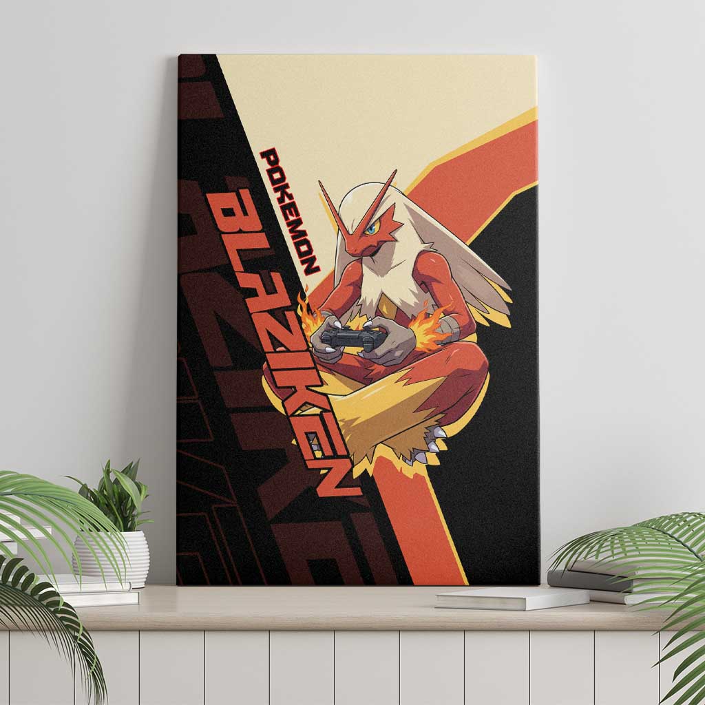 Blaziken Poké Canvas Wall Art Retro Anime Vector Style