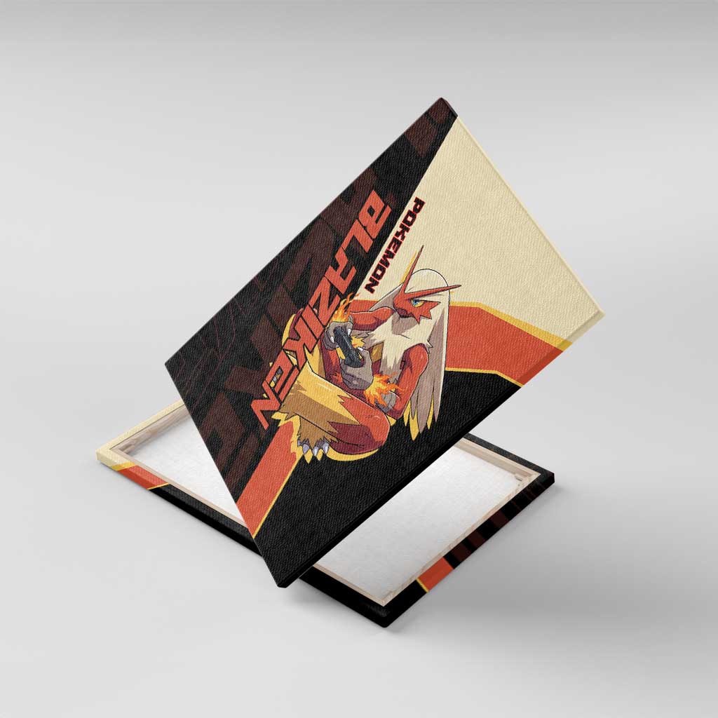 Blaziken Poké Canvas Wall Art Retro Anime Vector Style