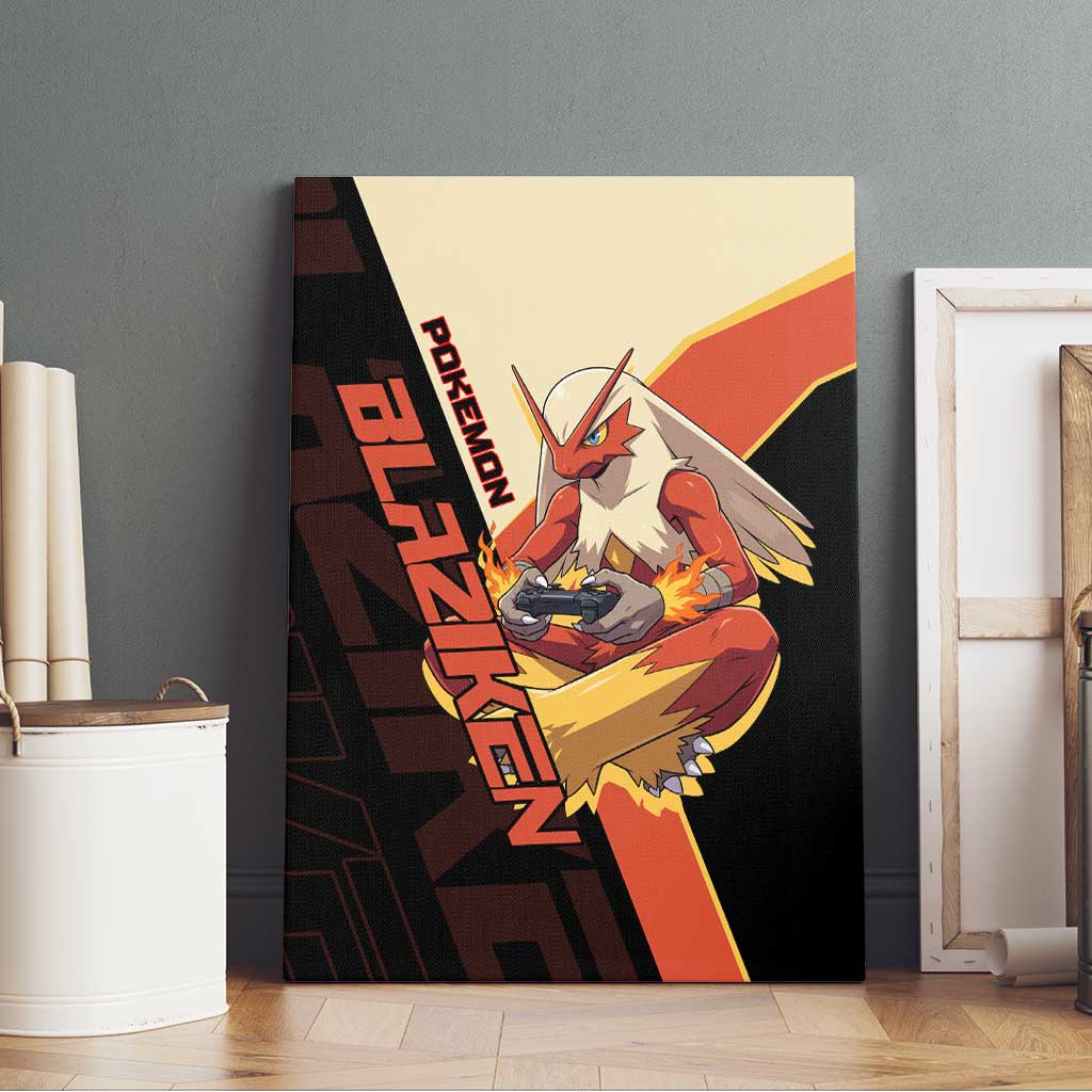 Blaziken Poké Canvas Wall Art Retro Anime Vector Style