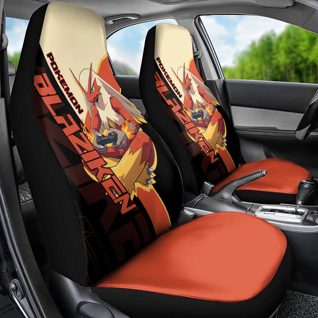 Blaziken Poké Car Seat Cover Retro Anime Vector Style